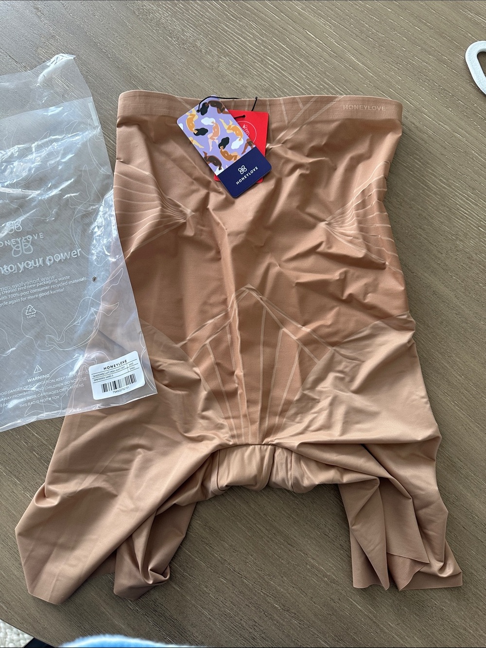 Honeylove Sculpting High-Waist Shaping Shorts in Nude